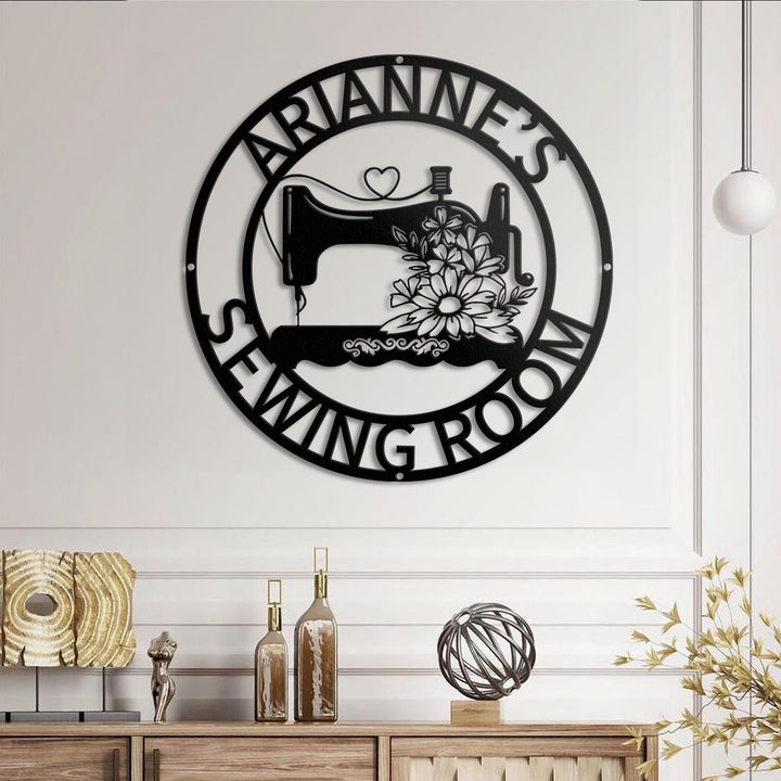 Personalized Sewing Metal Sign, Custom Quilting Sign For Sewing Room Decor, Gift For Grandma, Custom Sewing Machine Sign, Mothers Day Gift