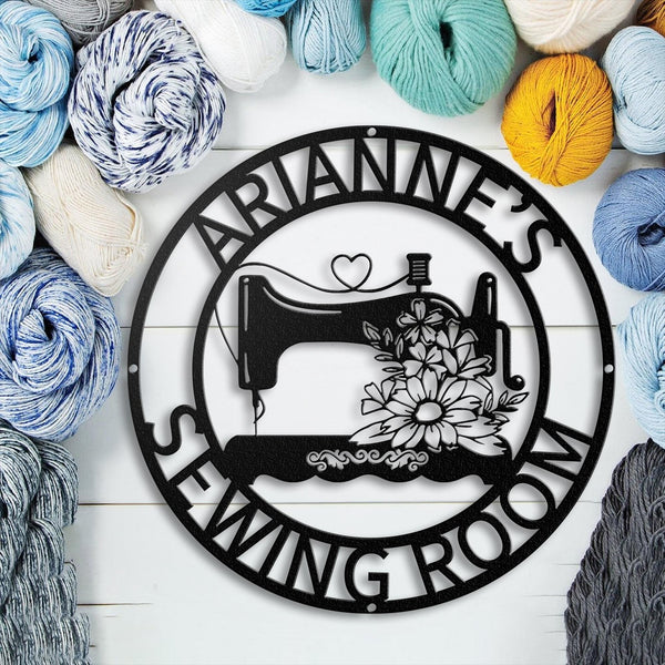 Personalized Sewing Metal Sign, Custom Quilting Sign For Sewing Room Decor, Gift For Grandma, Custom Sewing Machine Sign, Mothers Day Gift