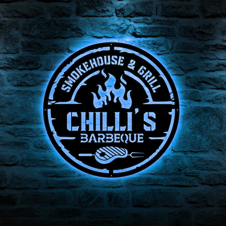 Personalized Metal Barbecue Sign, Custom Grill Sign, Barbecue Sign for Outdoor, BBQ Sign. Custom Gift, Barbecue Wall Art Decor,Outdoor Decor