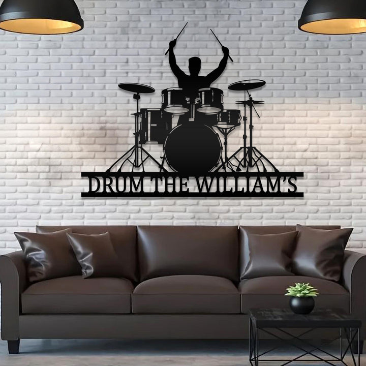 Custom Drum Metal Wall Art With LED Lights, Custom Drummer Metal Signs, Drum Neon Metal Wall Decor, Drummer Neon Wall Hanging, Drummer Gifts