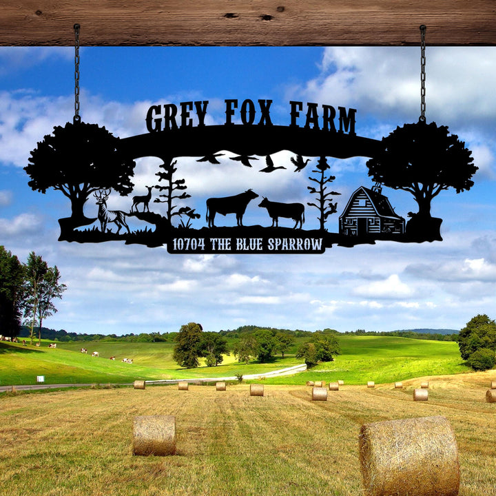 Custom Ranch House Metal Sign, Personalized Farmhouse Unique Metal Name, Ranch Name Metal Sign, Best Anniversary Gift, Family Gift,Farm Sign