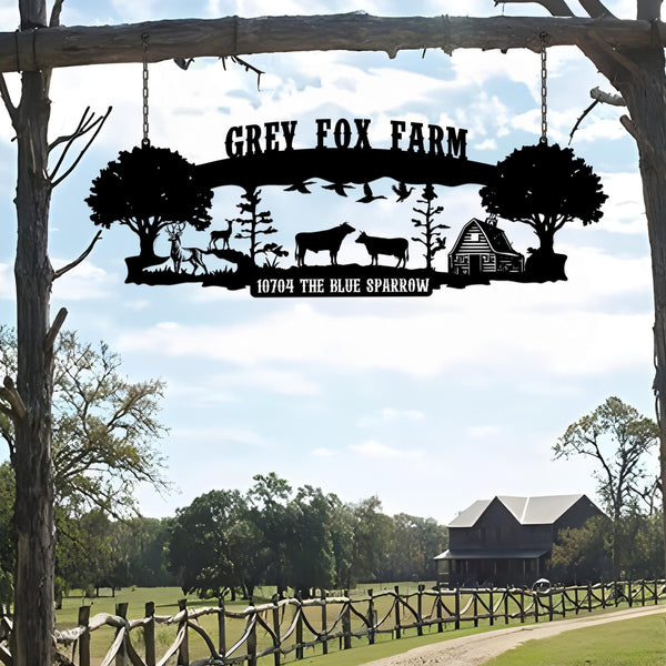 Custom Ranch House Metal Sign, Personalized Farmhouse Unique Metal Name, Ranch Name Metal Sign, Best Anniversary Gift, Family Gift,Farm Sign
