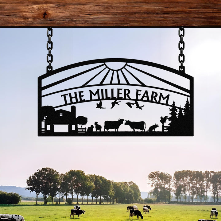 Custom Metal Farm Name Sign, Personalized Farmhouse Decor, Farm Gate Hanger, Metal Farm Sign, Metal Barn Sign, Ranch metal sign, Farmer Gift