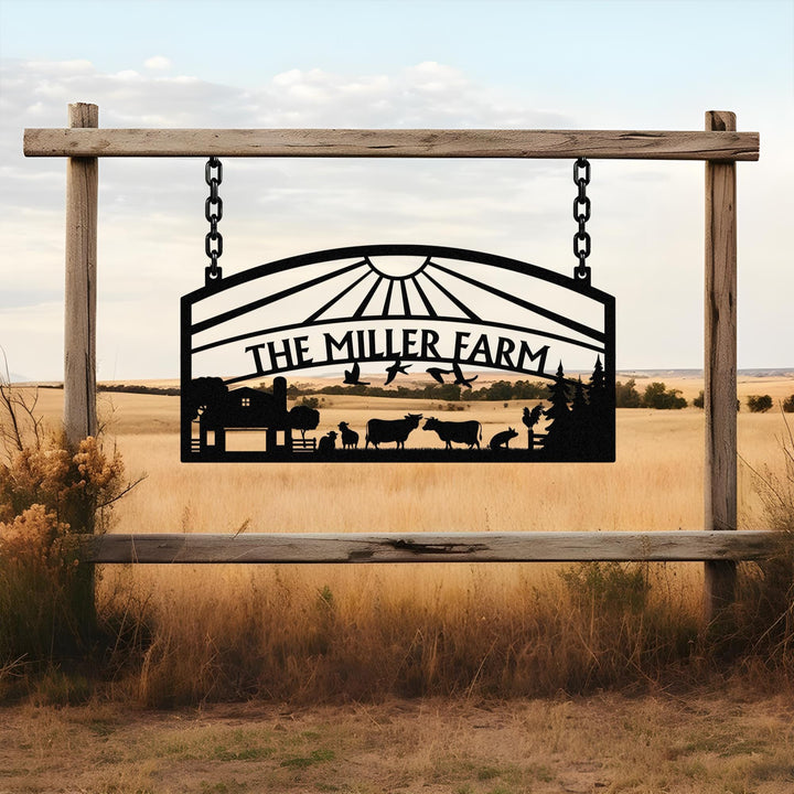 Custom Metal Farm Name Sign, Personalized Farmhouse Decor, Farm Gate Hanger, Metal Farm Sign, Metal Barn Sign, Ranch metal sign, Farmer Gift