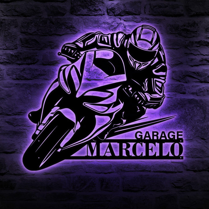 Personalized Motorcycle Racing Metal sign Custom Biker Name Sign Motorcycle Moto GP Sign Birthday Gift Dad Gift Christmas Gift for Biker