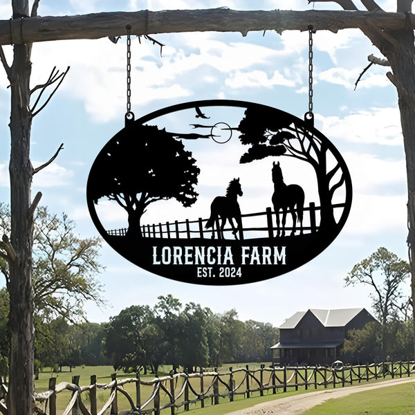 Personalized Horse Ranch Sign, Metal Farm Sign, Ranch Sign, Farm Sign, Farm Sign, Farming Signs, Custom Horse Sign, Gift For Her, Home Decor