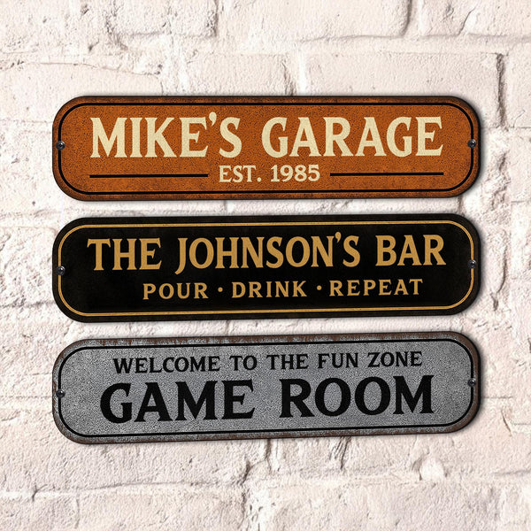 Railway Station Custom Sign, Rusty Personalized Sign, Create Your own Metal Sign with your Text / Name, Suitable for indoor and outdoor