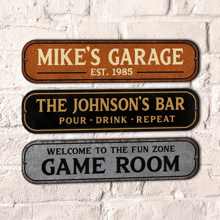 Railway Station Custom Sign, Rusty Personalized Sign, Create Your own Metal Sign with your Text / Name, Suitable for indoor and outdoor
