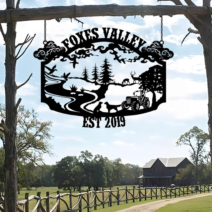 Personalized Farm House Metal Entrance Sign, Custom Metal Ranch Name Sign, Family Name Sign, Anniversary Gift, Gift For Family, Farm Sign
