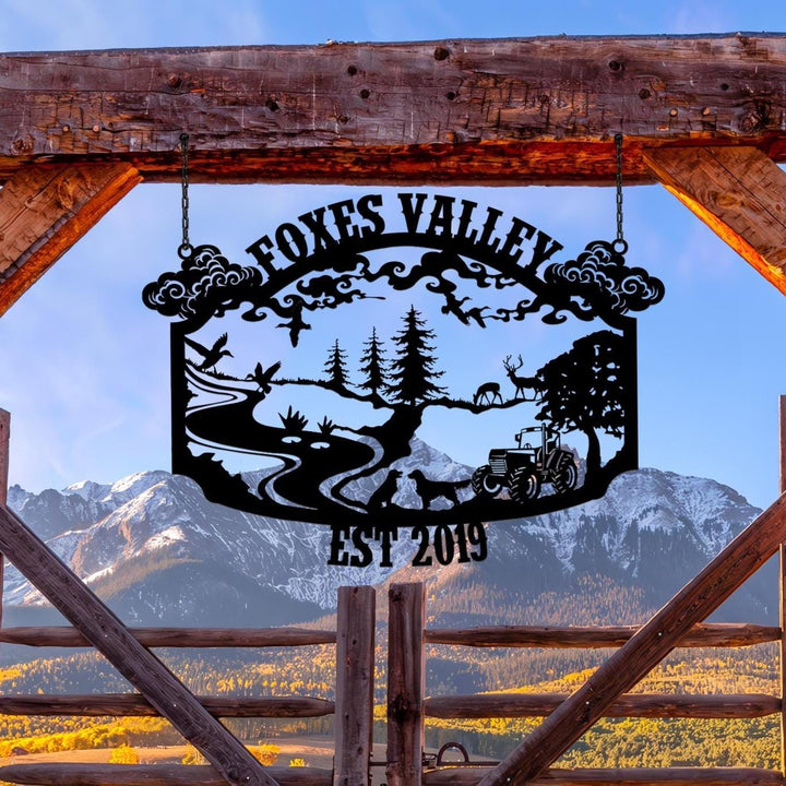 Personalized Farm House Metal Entrance Sign, Custom Metal Ranch Name Sign, Family Name Sign, Anniversary Gift, Gift For Family, Farm Sign
