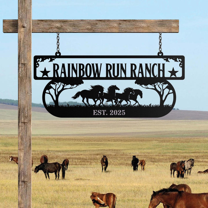 Personalized Farmhouse Sign, Metal Farm Sign, Custom metal Farm Name Sign, Entrance Gate Sign, Ranch metal sign,Farmer Gift, Metal Barn Sign