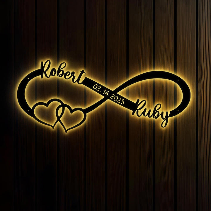 Personalized Wedding Gift for Couple, Metal Heart Sign with Name and Date, Wedding Date Sign, Engagement Announcement Sign, Anniversary Gift