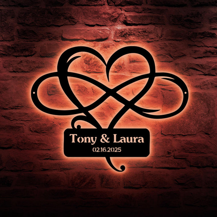 Personalized Wedding Gift for Couple, Custom Infinity Sign, Wedding Date Sign Metal Engagement Sign Anniversary Gift,  Bridal Shower Gift