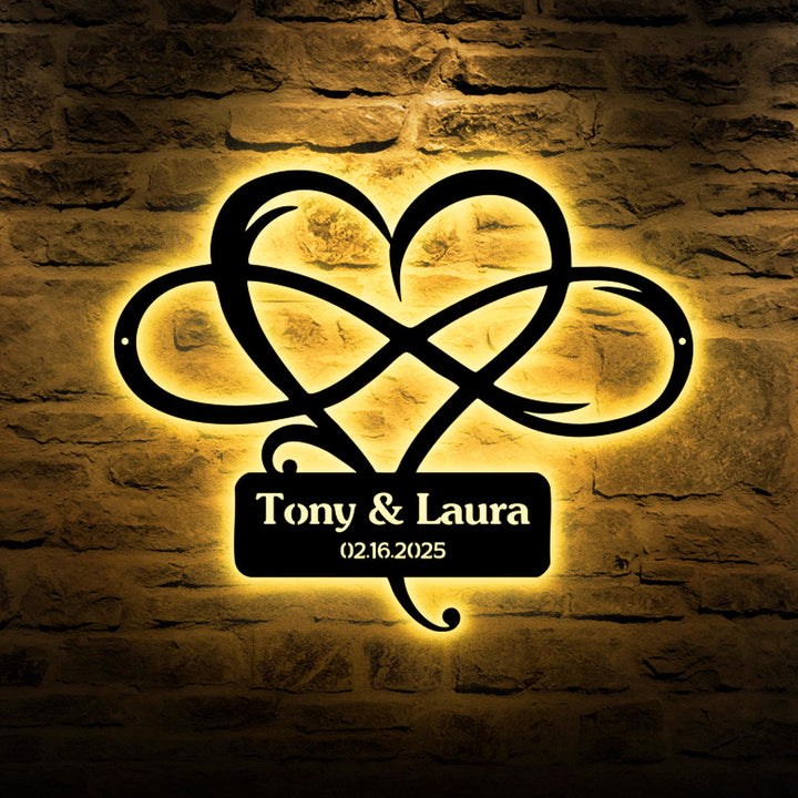 Personalized Wedding Gift for Couple, Custom Infinity Sign, Wedding Date Sign Metal Engagement Sign Anniversary Gift,  Bridal Shower Gift