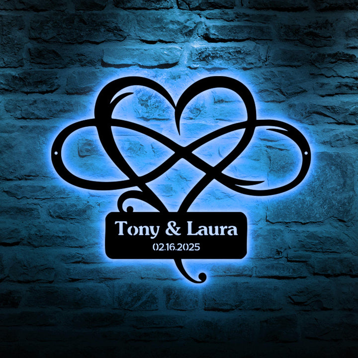 Personalized Wedding Gift for Couple, Custom Infinity Sign, Wedding Date Sign Metal Engagement Sign Anniversary Gift,  Bridal Shower Gift