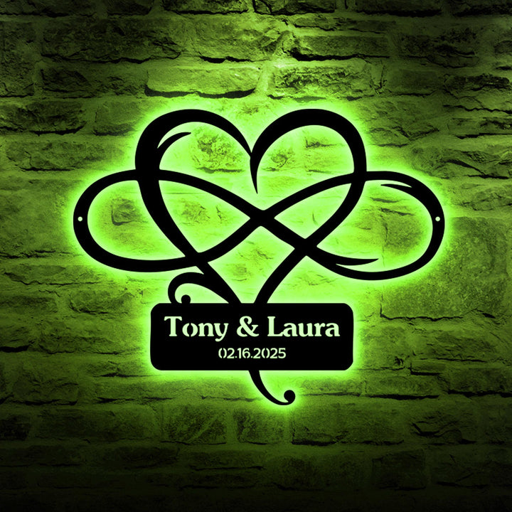 Personalized Wedding Gift for Couple, Custom Infinity Sign, Wedding Date Sign Metal Engagement Sign Anniversary Gift,  Bridal Shower Gift