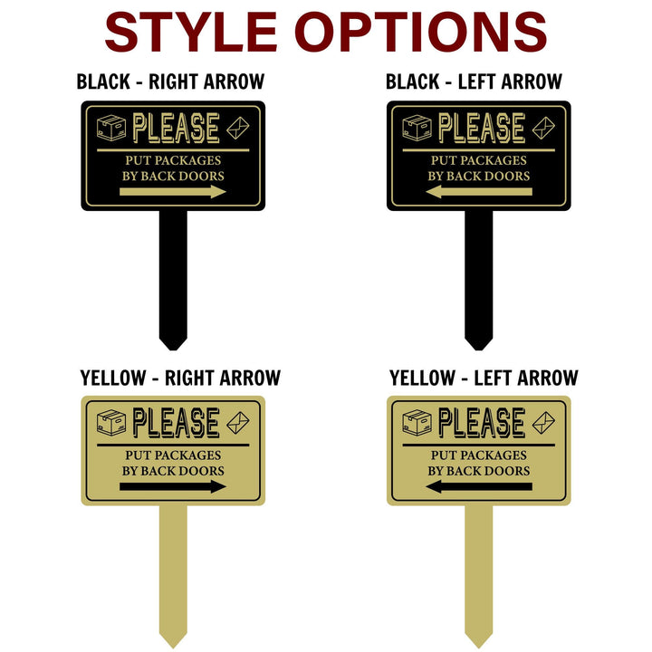 Custom Metal Yard Stake Sign, Personalized Street or Driveway Sign, Leave Package Delivery Note, Garden or Entrance Instruction Plaque