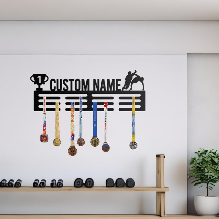 Wrestling Medal Hanger with Led Light, Wrestling Medal Holder Awards Ribbons Display Rack, Sport Medal Holder, Tiered Award Rack Wrestler