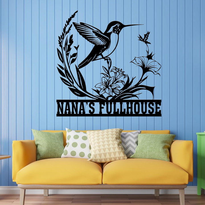 Garden Metal Sign, Personalized Garden Wall Art, Birds Decor, Birds Lover Gift, Garden Wall Decor, Custom Metal Name Sign, Outdoor Decor