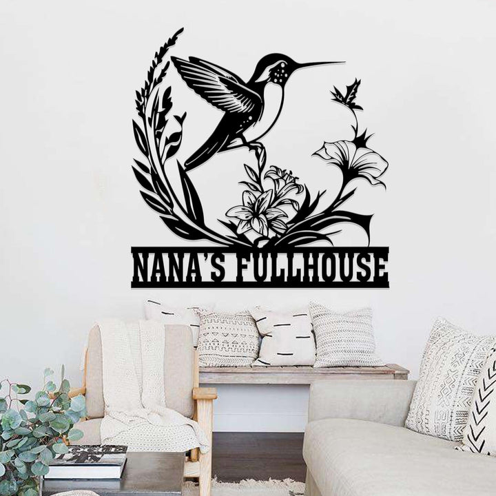 Garden Metal Sign, Personalized Garden Wall Art, Birds Decor, Birds Lover Gift, Garden Wall Decor, Custom Metal Name Sign, Outdoor Decor