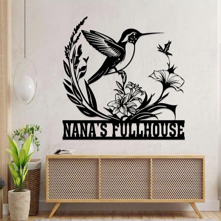 Garden Metal Sign, Personalized Garden Wall Art, Birds Decor, Birds Lover Gift, Garden Wall Decor, Custom Metal Name Sign, Outdoor Decor