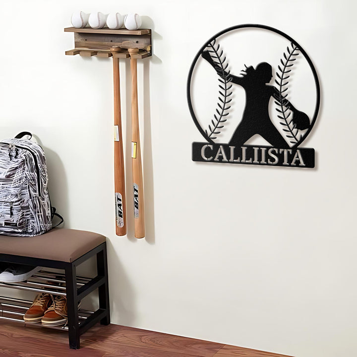 Custom Softball Girl Metal Wall LED lights, Personalized Softball Name Sign, Softball Lover Sign Decoration For Living Room, Kid Room Decor