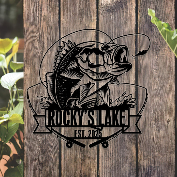 Custom Metal Fish Sign,Fishing Gifts for Men,Personalized Fishing Metal Art,Fisherman Gift,Fish Metal Name Sign,Bass Fishing Metal Monogram