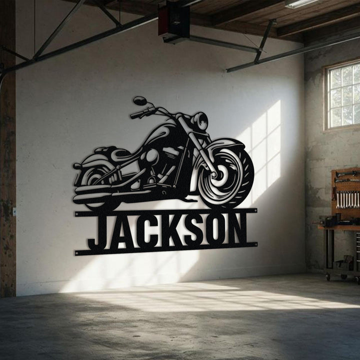 Custom Motorcycle Sign, Personalized Biker Name Sign, Motorbike Motorcycle Metal Wall Art, Housewarming Gift For Biker, Father's Day gift