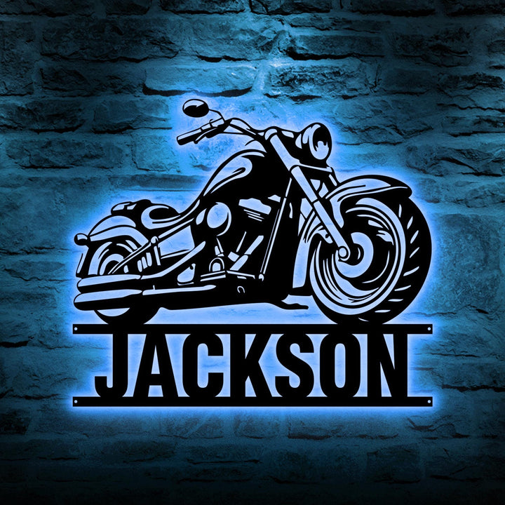 Custom Motorcycle Sign, Personalized Biker Name Sign, Motorbike Motorcycle Metal Wall Art, Housewarming Gift For Biker, Father's Day gift