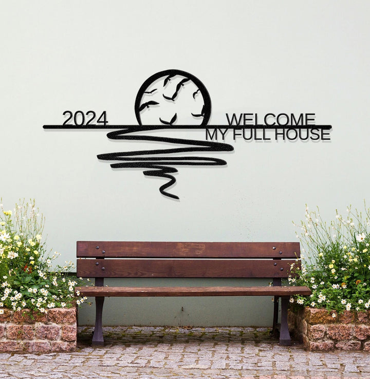 Personalized Family Name Sign Metal Wall Art, Sunrise Wall Decor, Custom Address Number Sign, Outdoor Decor, Front Porch, Housewarming Gift
