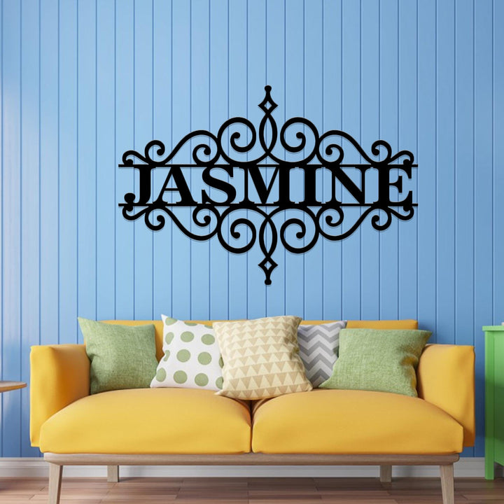 Custom Split Scroll Monogram, Housewarming Gift, Personalized Metal Sign, Custom Metal Sign, Metal Sign, Front Porch Sign, Family Name Sign