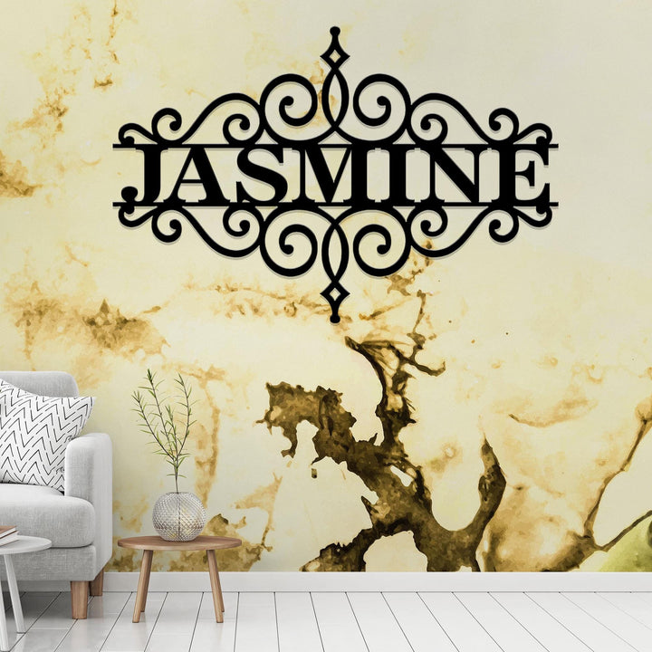 Custom Split Scroll Monogram, Housewarming Gift, Personalized Metal Sign, Custom Metal Sign, Metal Sign, Front Porch Sign, Family Name Sign
