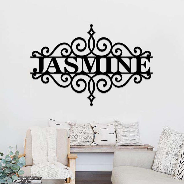 Custom Split Scroll Monogram, Housewarming Gift, Personalized Metal Sign, Custom Metal Sign, Metal Sign, Front Porch Sign, Family Name Sign