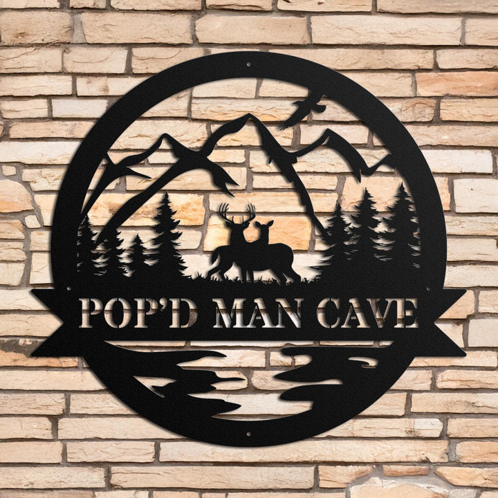 Deer Hunting Metal Sign, Man Cave Wall Decor, Custom Name Sign for Hunters, Cabin or Lodge Gift, Outdoor Metal Sign for Him, Man Cave