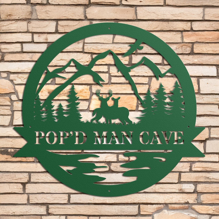 Deer Hunting Metal Sign, Man Cave Wall Decor, Custom Name Sign for Hunters, Cabin or Lodge Gift, Outdoor Metal Sign for Him, Man Cave