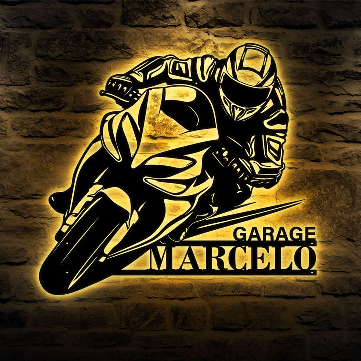 Personalized Motorcycle Racing Metal sign, Custom Biker Name Sign, Motorcycle Moto GP Sign, Birthday Gift, Gift For Dad, Gift for Biker