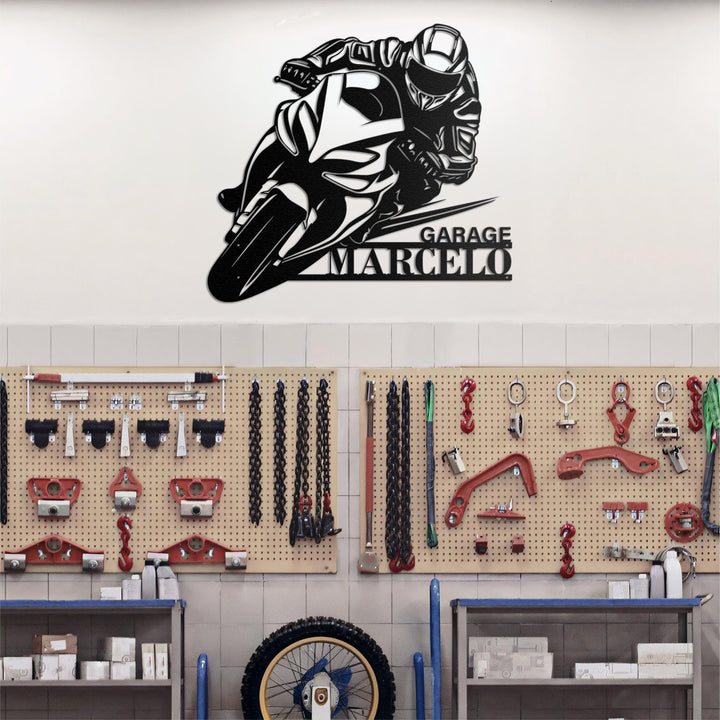 Personalized Motorcycle Racing Metal sign, Custom Biker Name Sign, Motorcycle Moto GP Sign, Birthday Gift, Gift For Dad, Gift for Biker