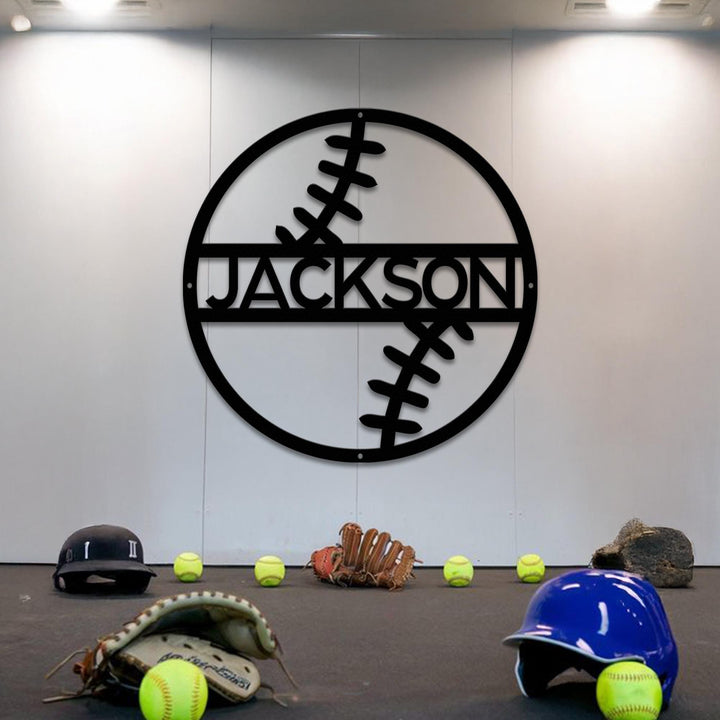 Personalized Metal Baseball Name Sign, Custom Baseball Wall Art, Sports Room Decor, Baseball Player Gift, Kids Baseball Team Name Sign