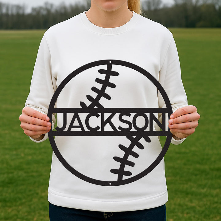 Personalized Metal Baseball Name Sign, Custom Baseball Wall Art, Sports Room Decor, Baseball Player Gift, Kids Baseball Team Name Sign