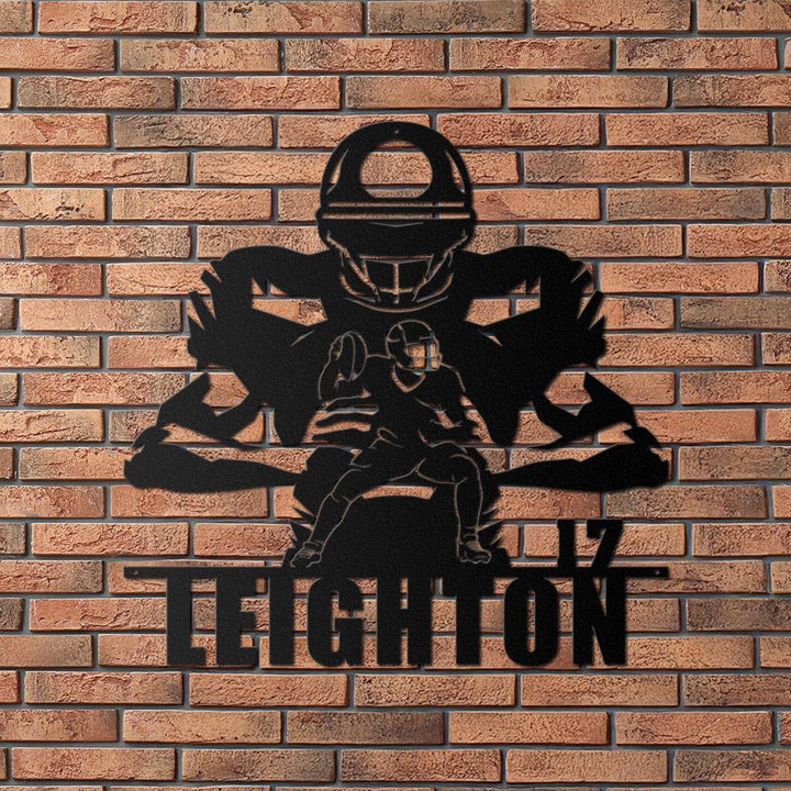 Custom American Football Player Metal Sign Led Lights, Custom Us Player Lover Sign, Home Decor, Kid Boy Nursery Decoration, Fathers Day Gift