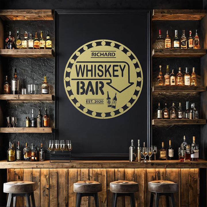 The Bar LED Sign Personalized Metal Sign Home Bar Sign Cabin Family Name Sign Man Cave Sign Bar Decor LED Metal Bar Sign Outdoor Kitchen Bar