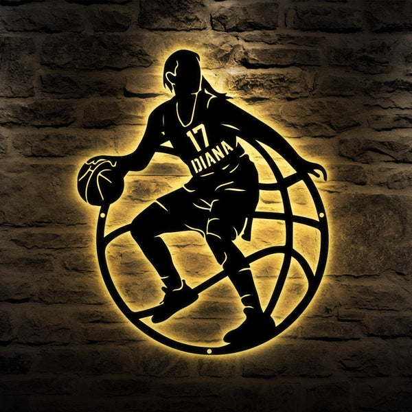 Custom Female Basketball Metal Sign, Personalized Girl Player Name Sign, Basketball Metal Name Sign, Basketball Sport Wall Decor, Home Decor