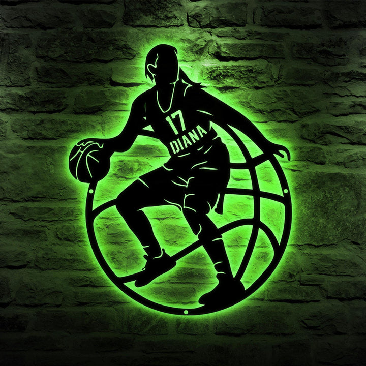 Custom Female Basketball Metal Sign, Personalized Girl Player Name Sign, Basketball Metal Name Sign, Basketball Sport Wall Decor, Home Decor