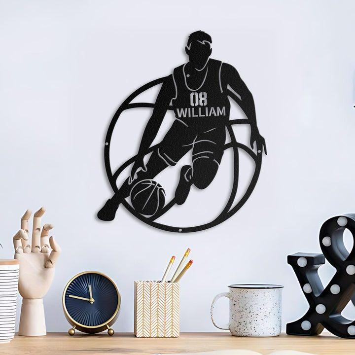 Custom Basketball Metal Sign, Basketball Metal Sport Decor, Basketball Name Sign, Basketball Sport Wall Decor, Home Decor, Father's Day Gift