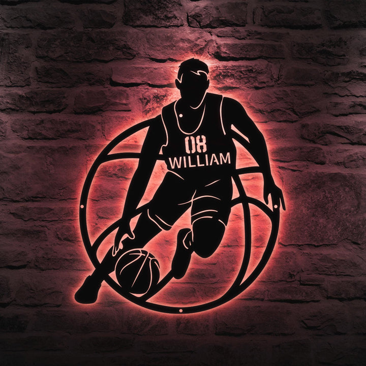 Custom Basketball Metal Sign, Basketball Metal Sport Decor, Basketball Name Sign, Basketball Sport Wall Decor, Home Decor, Father's Day Gift