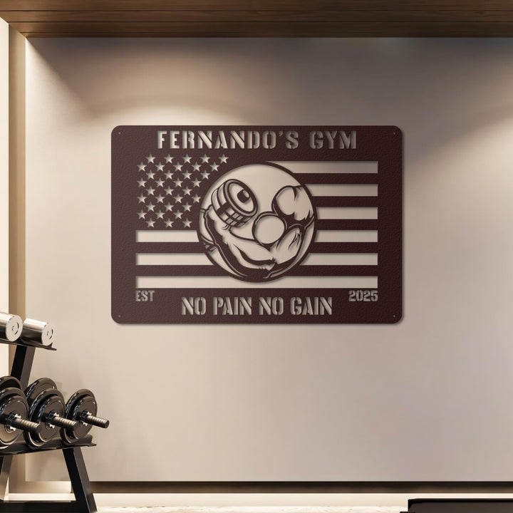 Gym Sign;Metal American Flag Gym Sign; Personalized Home Gym Sign; Custom Metal Gym Sign; Home Gym Sign;American Flag Sign;Crossfit Gym Sign