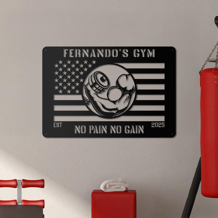 Gym Sign;Metal American Flag Gym Sign; Personalized Home Gym Sign; Custom Metal Gym Sign; Home Gym Sign;American Flag Sign;Crossfit Gym Sign