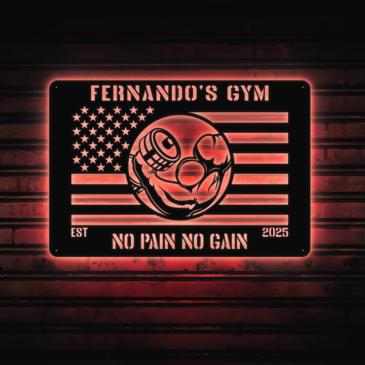 Gym Sign;Metal American Flag Gym Sign; Personalized Home Gym Sign; Custom Metal Gym Sign; Home Gym Sign;American Flag Sign;Crossfit Gym Sign