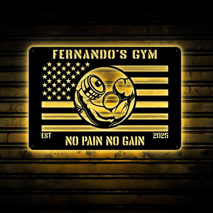 Gym Sign;Metal American Flag Gym Sign; Personalized Home Gym Sign; Custom Metal Gym Sign; Home Gym Sign;American Flag Sign;Crossfit Gym Sign