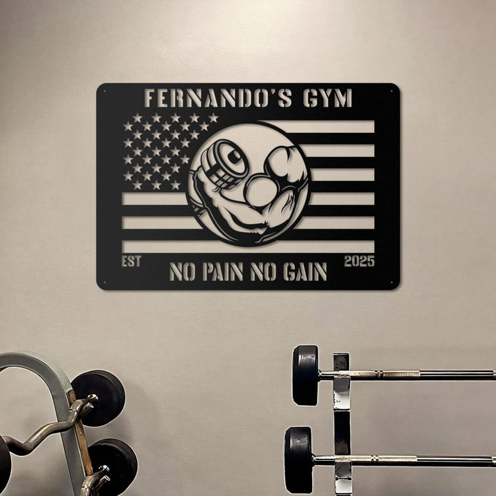 Gym Sign;Metal American Flag Gym Sign; Personalized Home Gym Sign; Custom Metal Gym Sign; Home Gym Sign;American Flag Sign;Crossfit Gym Sign